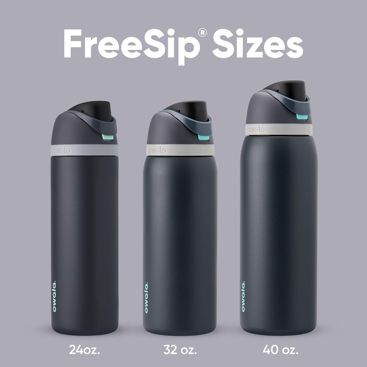 FreeSip 24oz Insulated Stainless Steel Water Bottle with Straw - Foggy Tide | Reusable, Leak-Proof, BPA-Free Double-Walled Design for Travel, Gym, Office, and School