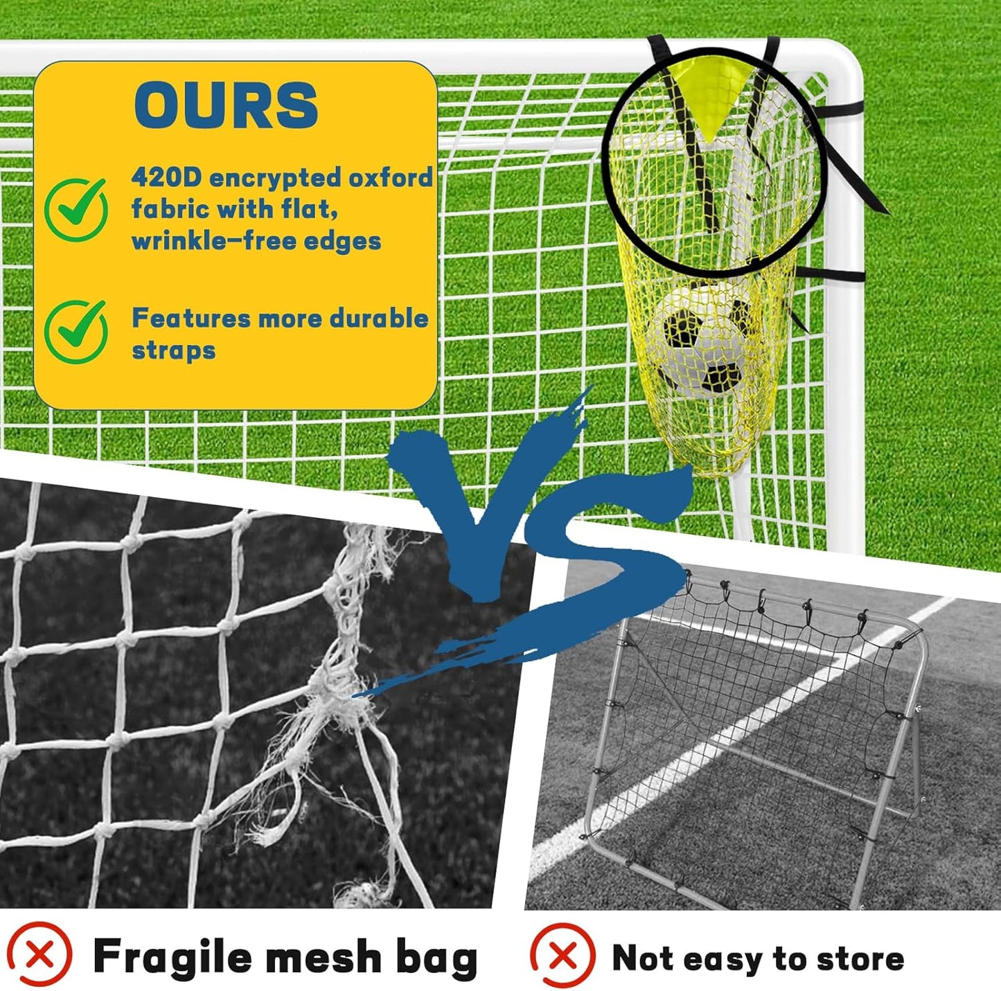 4-Piece Portable Yellow Soccer Goal Targets for Precision Shooting Practice, Easy Attachment and Storage for Home, Backyard, and Field Use