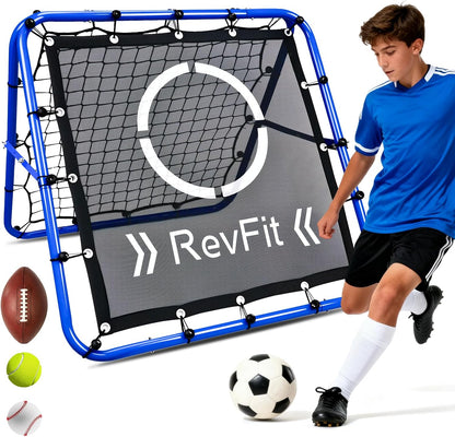 Adjustable Dual-Sided Rebounder Net with Target for Football, Baseball, Tennis, and Rugby - Durable Steel Frame Training Equipment
