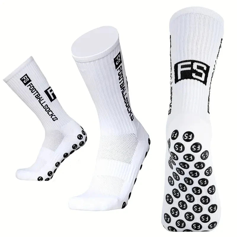 5 Pairs Non-Slip Football Socks Breathable Wear-Resistant Outdoor Sports Socks for Soccer, Rugby, Basketball, Running