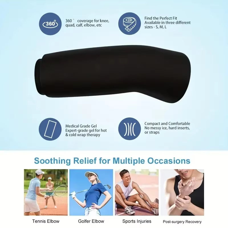 Hot & Cold Therapy Flexible Ice Packs Cold Therapy Compression Sleeve Reusable Gel Pack for Injury Cold Wrap for Knee Calf Elbow