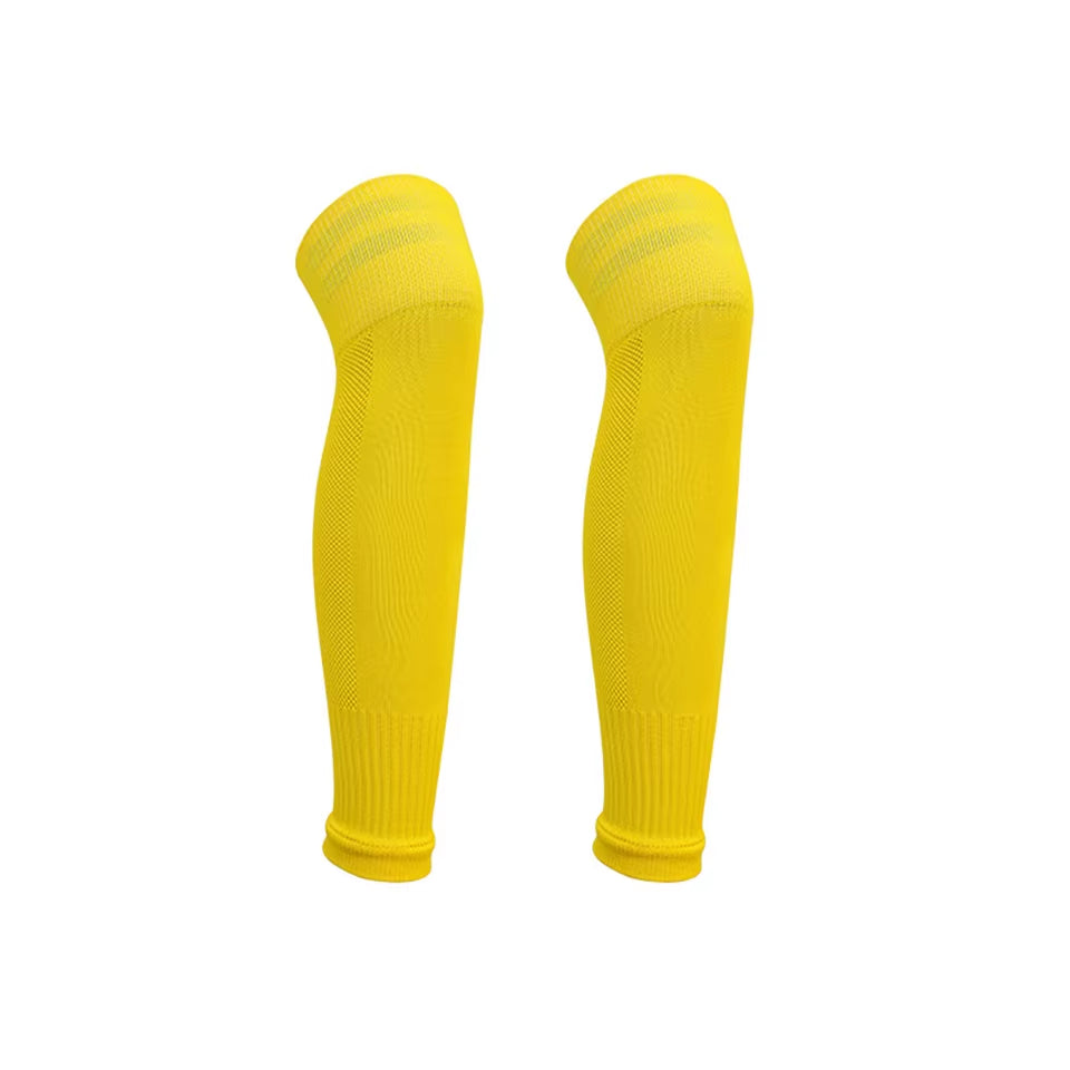 1Pair Football Sock Calf Sleeves Adult Knee Protection Sports Socks High Tube Breathable Soccer Leg Warmers Shin Guard