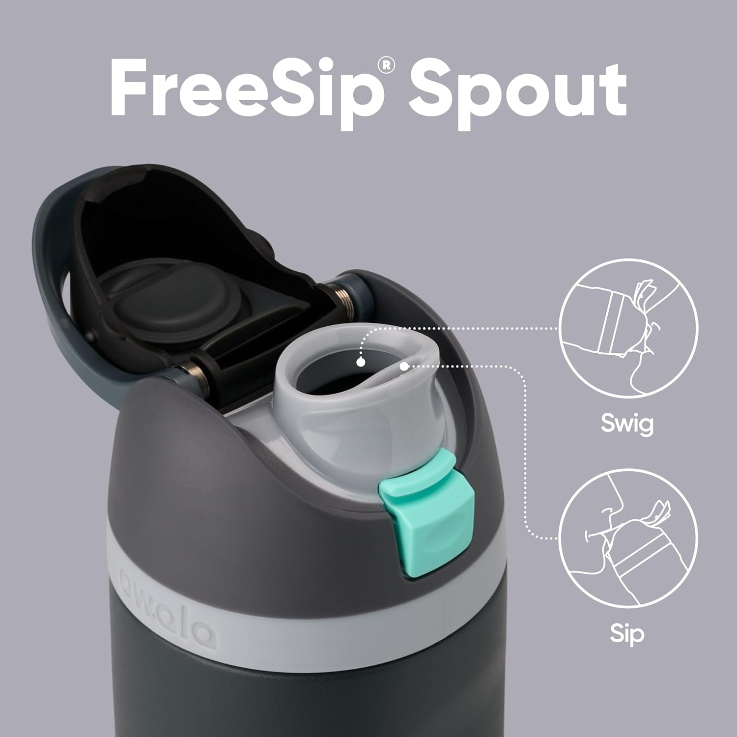 FreeSip 24oz Insulated Stainless Steel Water Bottle with Straw - Foggy Tide | Reusable, Leak-Proof, BPA-Free Double-Walled Design for Travel, Gym, Office, and School