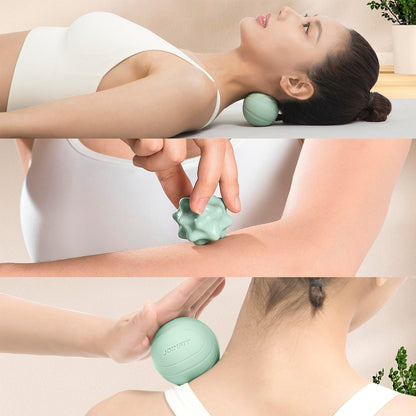 Professional Massage Ball Set for Trigger Point Therapy and Physical Rehabilitation, Includes Lacrosse Ball, Peanut Ball, and Spiky Ball with Carrying Bag (3-Piece Set)