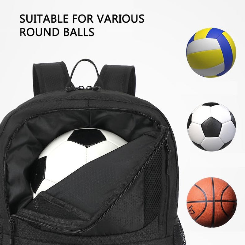 Soccer Bag,Large Sports Bag with with Separate Ball & Shoe Compartments,Youth Soccer Backpack for Basketball