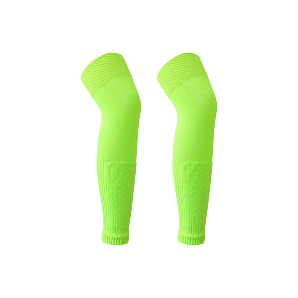 1Pair Football Sock Calf Sleeves Adult Knee Protection Sports Socks High Tube Breathable Soccer Leg Warmers Shin Guard