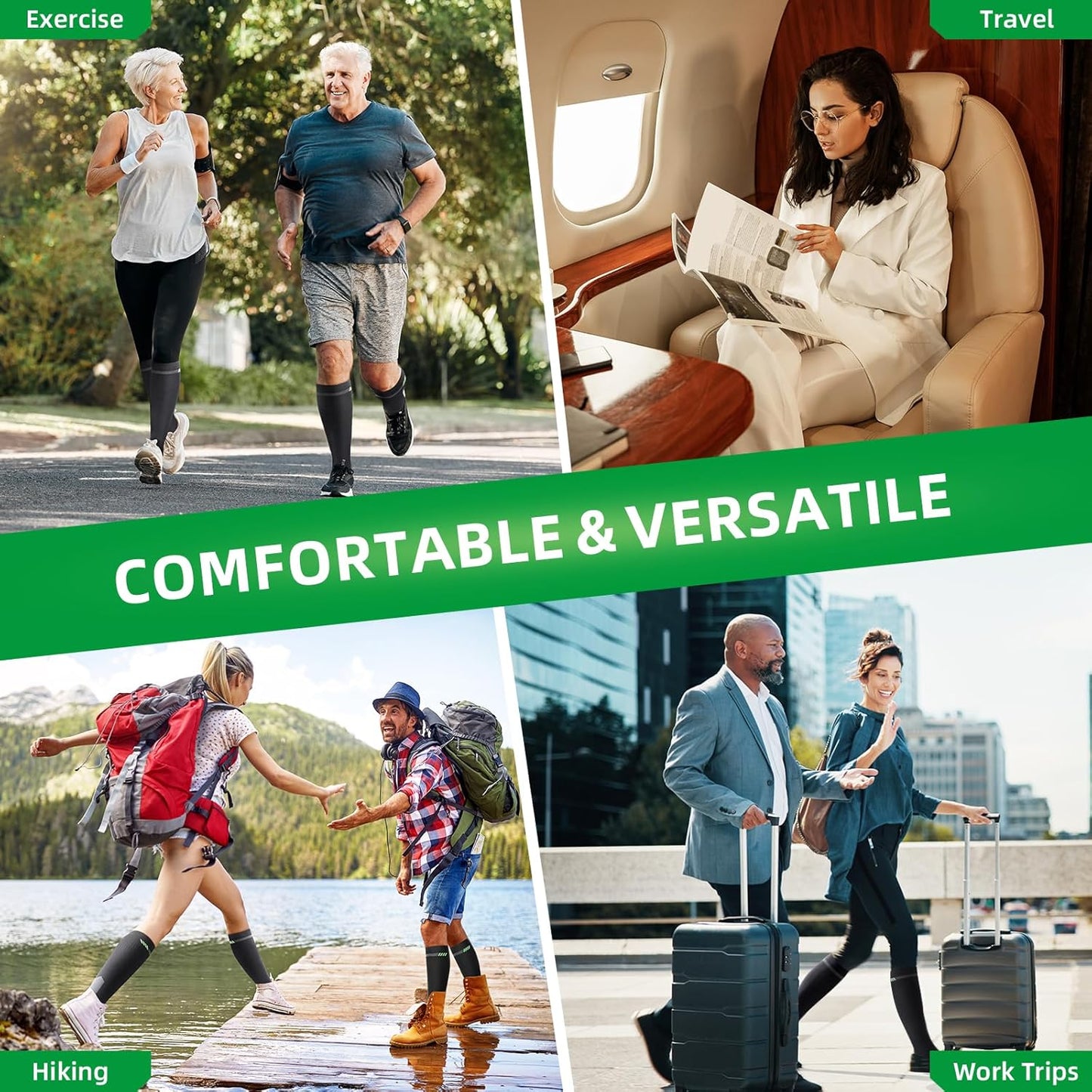 Medical Compression Socks for Women and Men, 20–30 mmHg Graduated Compression Stockings - 3 Pairs for Circulation, Swelling, Varicose Veins, Ideal for Nurses, Travel, and Pregnancy