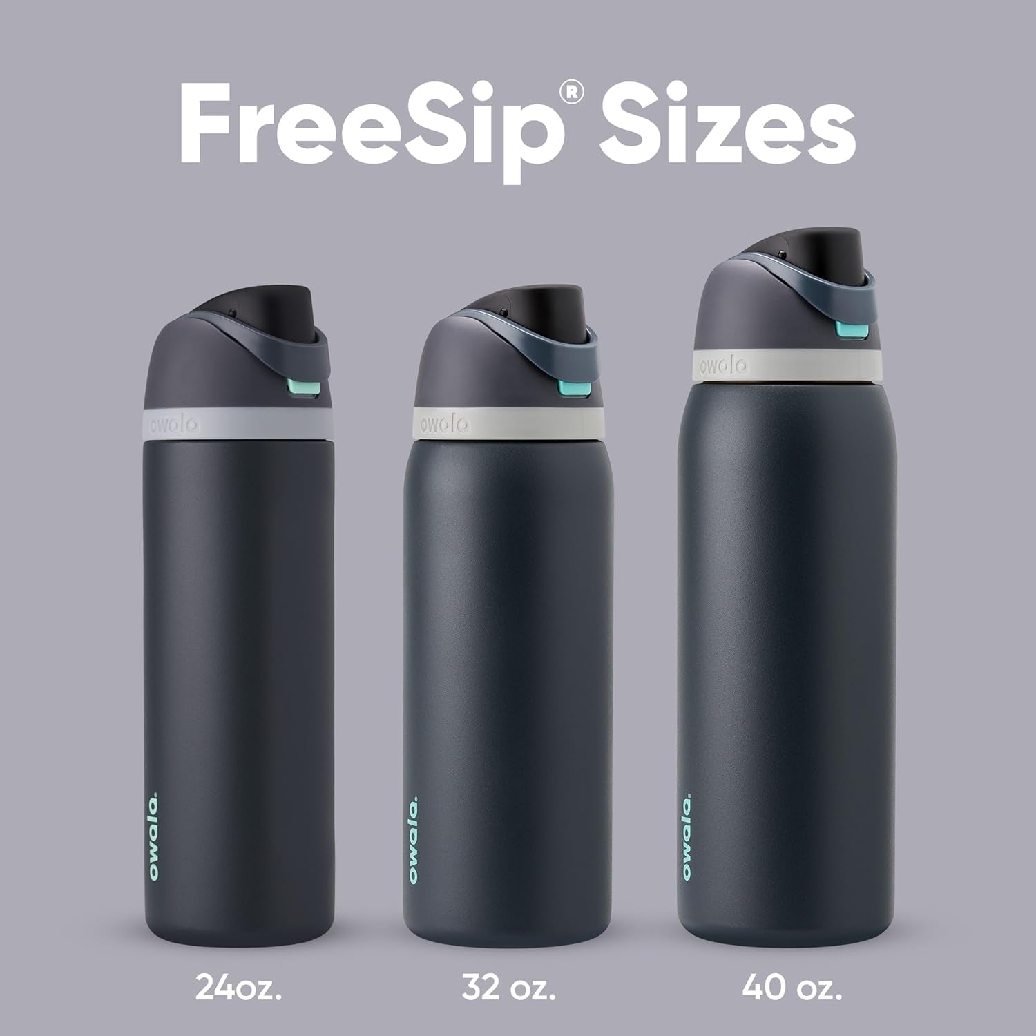 FreeSip 24oz Insulated Stainless Steel Water Bottle with Straw - Foggy Tide | Reusable, Leak-Proof, BPA-Free Double-Walled Design for Travel, Gym, Office, and School