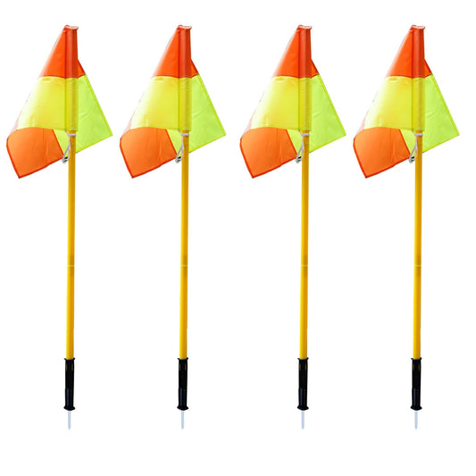Soccer Corner Flags Set of 4 - Professional Training Equipment with Brightly Colored Flags for Enhanced Field Visibility