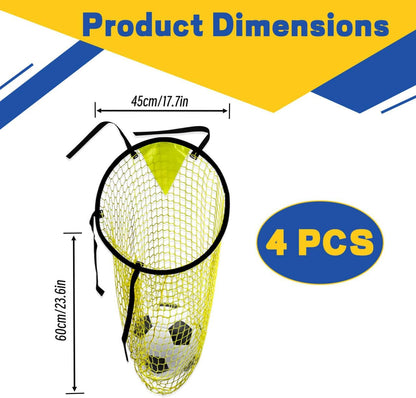 4-Piece Portable Yellow Soccer Goal Targets for Precision Shooting Practice, Easy Attachment and Storage for Home, Backyard, and Field Use