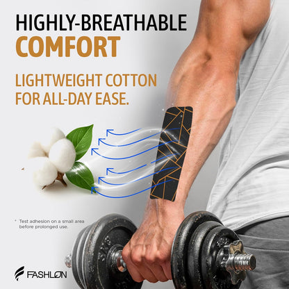 Premium Elastic Kinesiology Tape - Uncut 2-Roll Pack | Flexible, Breathable K Tape for Sports, Swimming, and Daily Workouts | Skin-Friendly with Long-Lasting Adhesion