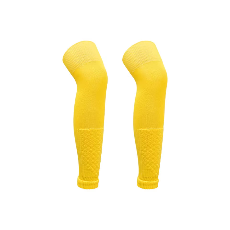 1Pair Football Sock Calf Sleeves Adult Knee Protection Sports Socks High Tube Breathable Soccer Leg Warmers Shin Guard