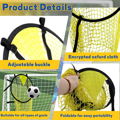 4-Piece Portable Yellow Soccer Goal Targets for Precision Shooting Practice, Easy Attachment and Storage for Home, Backyard, and Field Use