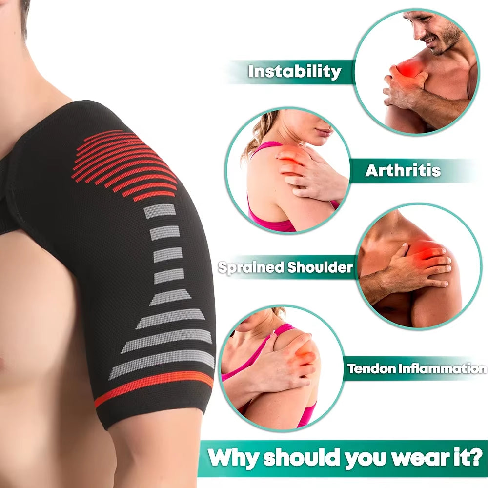 Compression Shoulder Brace with Powerknit Compression Technology | Shoulder Orthopedic Brace for Men & Women | Torn Rotator Cuff