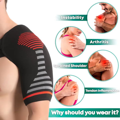 Compression Shoulder Brace with Powerknit Compression Technology | Shoulder Orthopedic Brace for Men & Women | Torn Rotator Cuff
