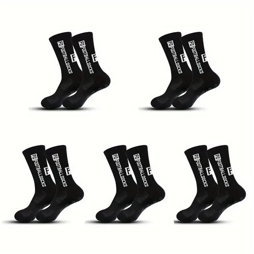 Non-Slip Football Socks (5 Pairs) — Breathable Sport Socks