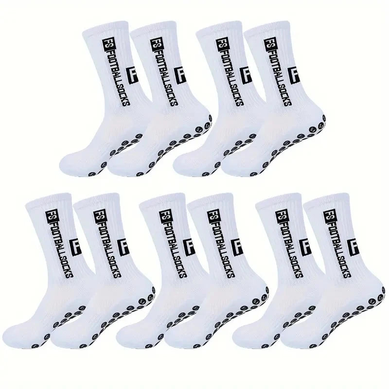 5 Pairs Non-Slip Football Socks Breathable Wear-Resistant Outdoor Sports Socks for Soccer, Rugby, Basketball, Running