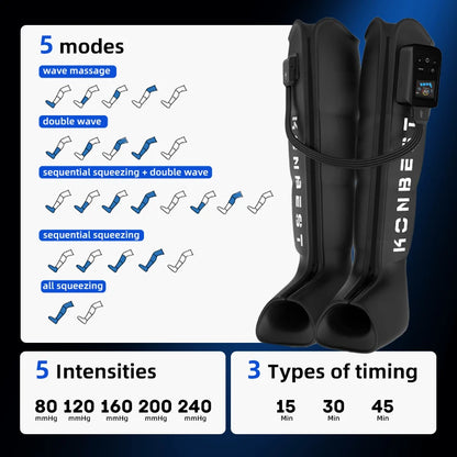 Leg Massager Air Pneumatic Compression Boots Athlete Pump Controller 240Mmhg Dropship Therapeutic Leg Recovery Massage Machine