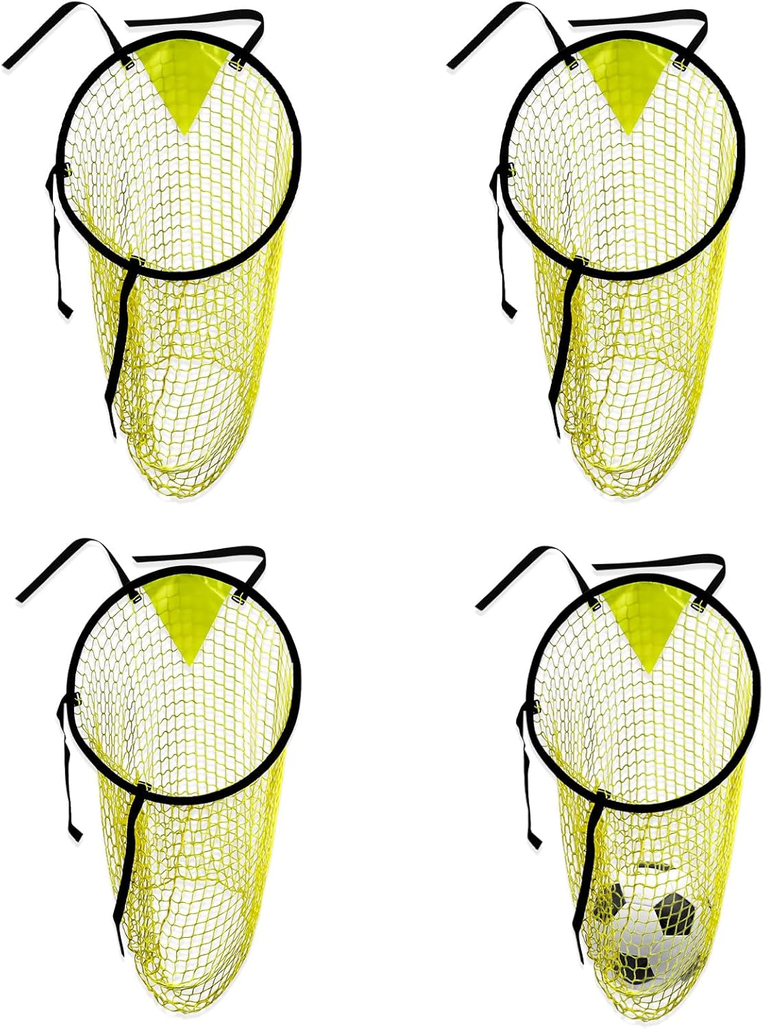 4-Piece Portable Yellow Soccer Goal Targets for Precision Shooting Practice, Easy Attachment and Storage for Home, Backyard, and Field Use