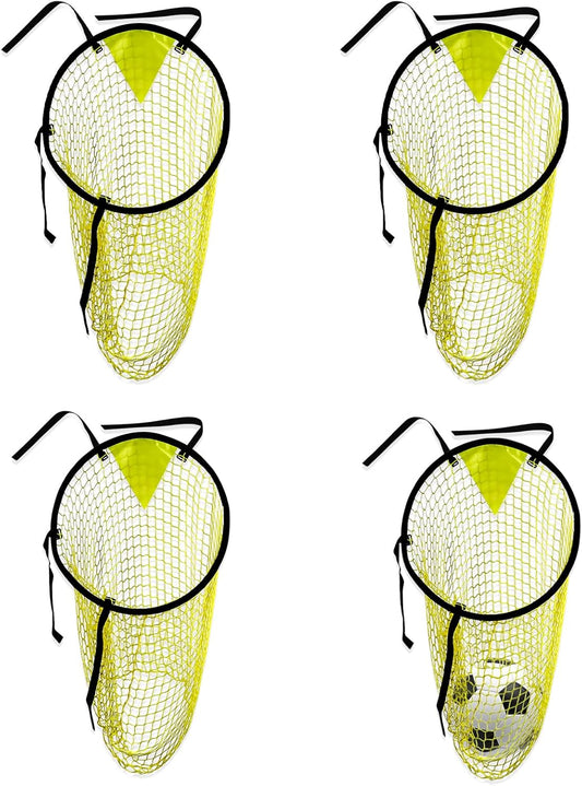 4-Piece Portable Yellow Soccer Goal Targets for Precision Shooting Practice, Easy Attachment and Storage for Home, Backyard, and Field Use