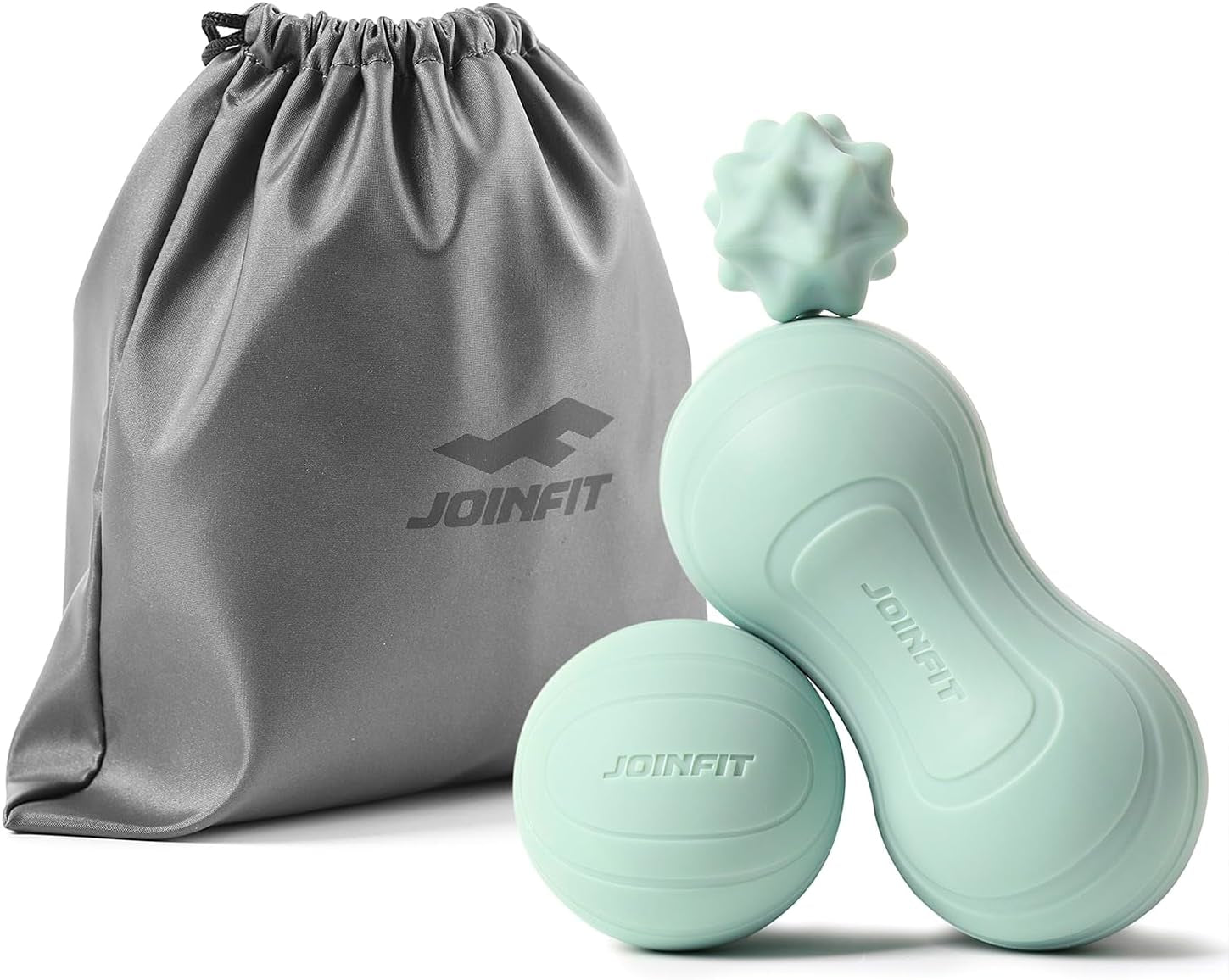 Professional Massage Ball Set for Trigger Point Therapy and Physical Rehabilitation, Includes Lacrosse Ball, Peanut Ball, and Spiky Ball with Carrying Bag (3-Piece Set)