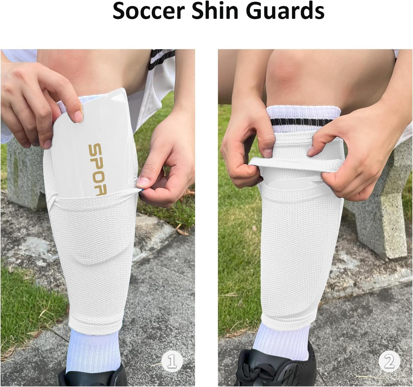 Ueiiee Soccer Shin Guards with EVA Cushion Protection - Shin Pads and Sleeves for Enhanced Safety in Football Games