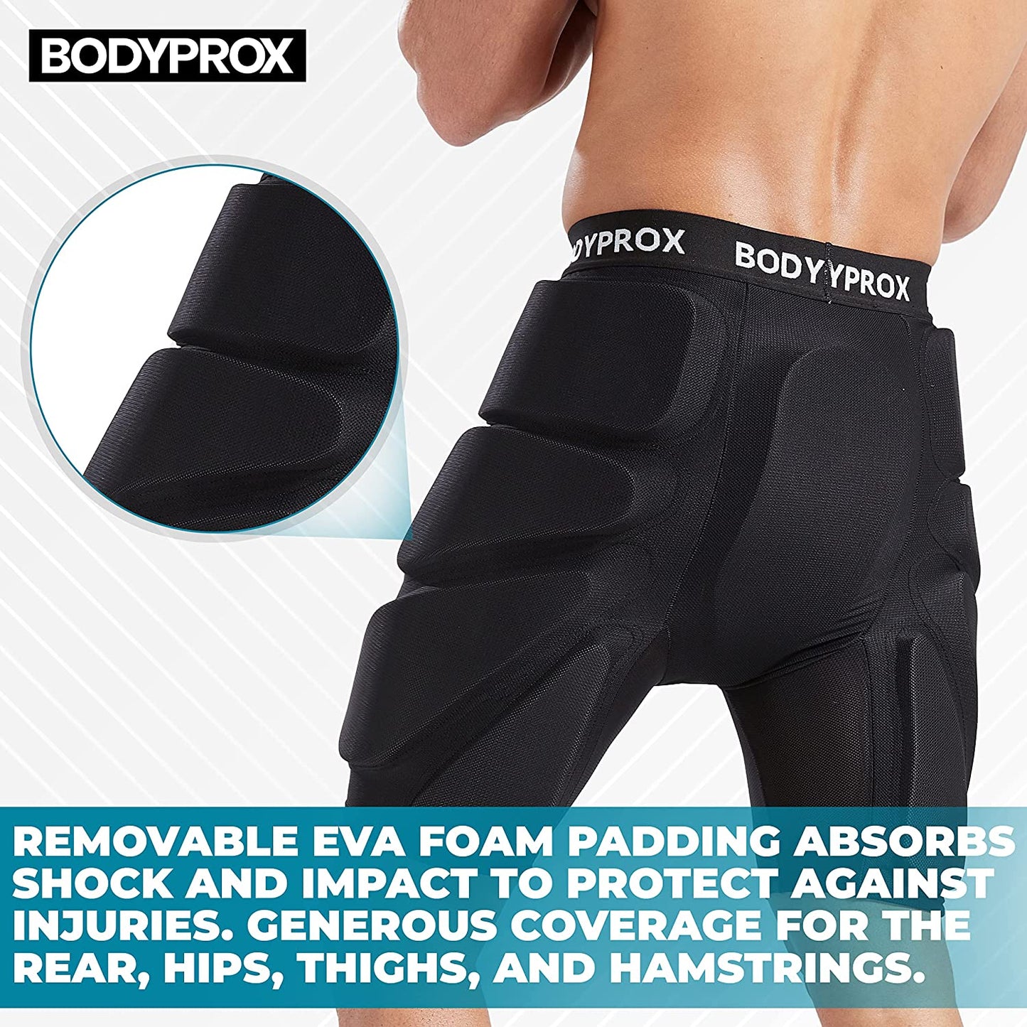 Protective Padded Shorts for Snowboarding, Skateboarding, and Skiing - 3D Hip, Butt, and Tailbone Protection