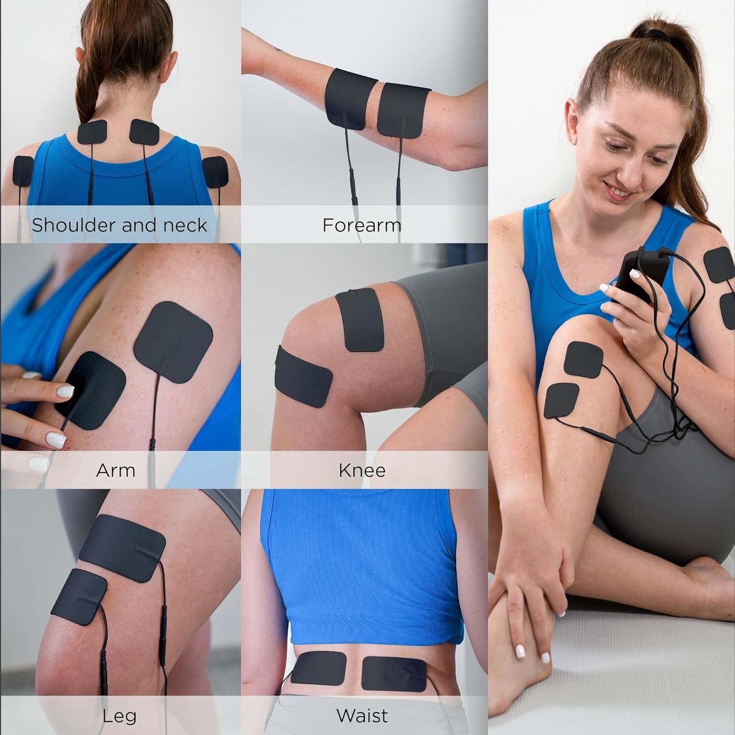 4-in-1 Rechargeable Electronic Pulse Massager: D.I.Y, TENS Unit, EMS, and Muscle Stimulator Therapy Machine with Dual Channel and 12 Electrode Pads for Foot and Back Relief