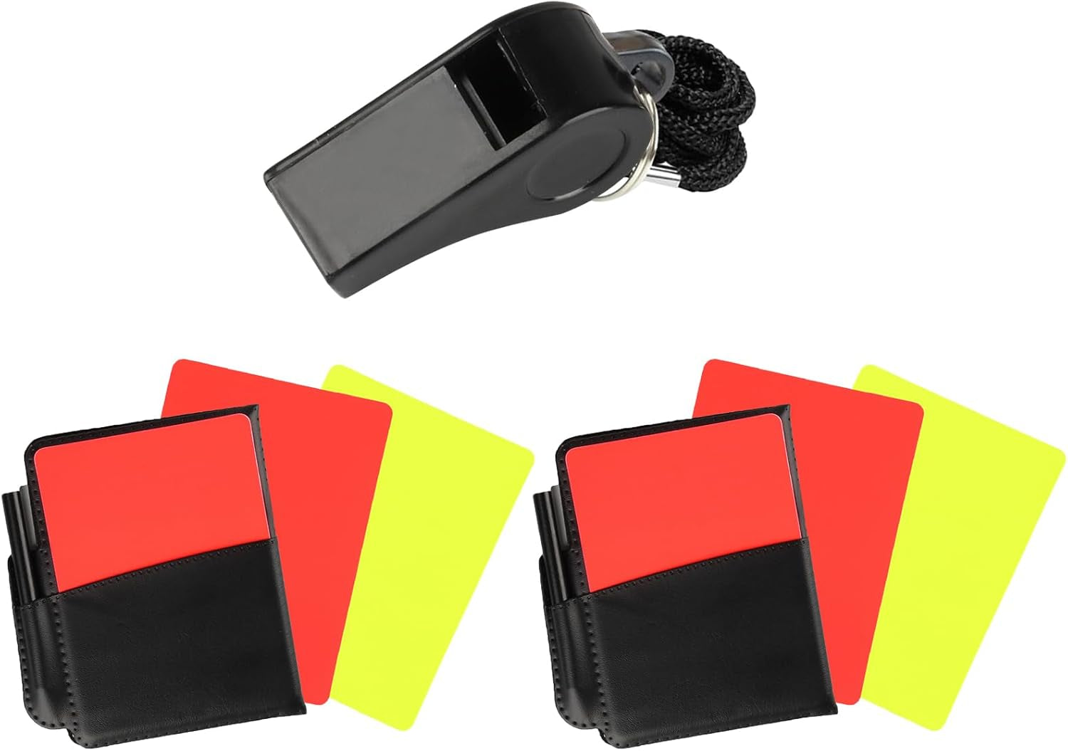 Soccer Referee Kit: Includes Whistle with Lanyard and Red/Yellow Card Set for Coaching and Training