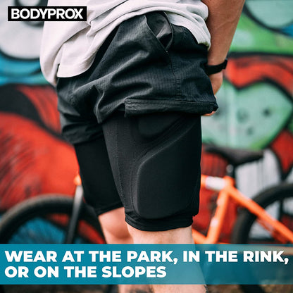 Protective Padded Shorts for Snowboarding, Skateboarding, and Skiing - 3D Hip, Butt, and Tailbone Protection