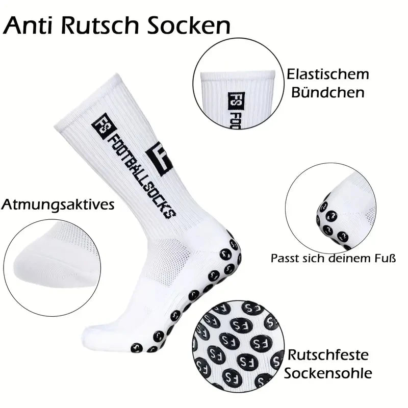 5 Pairs Non-Slip Football Socks Breathable Wear-Resistant Outdoor Sports Socks for Soccer, Rugby, Basketball, Running