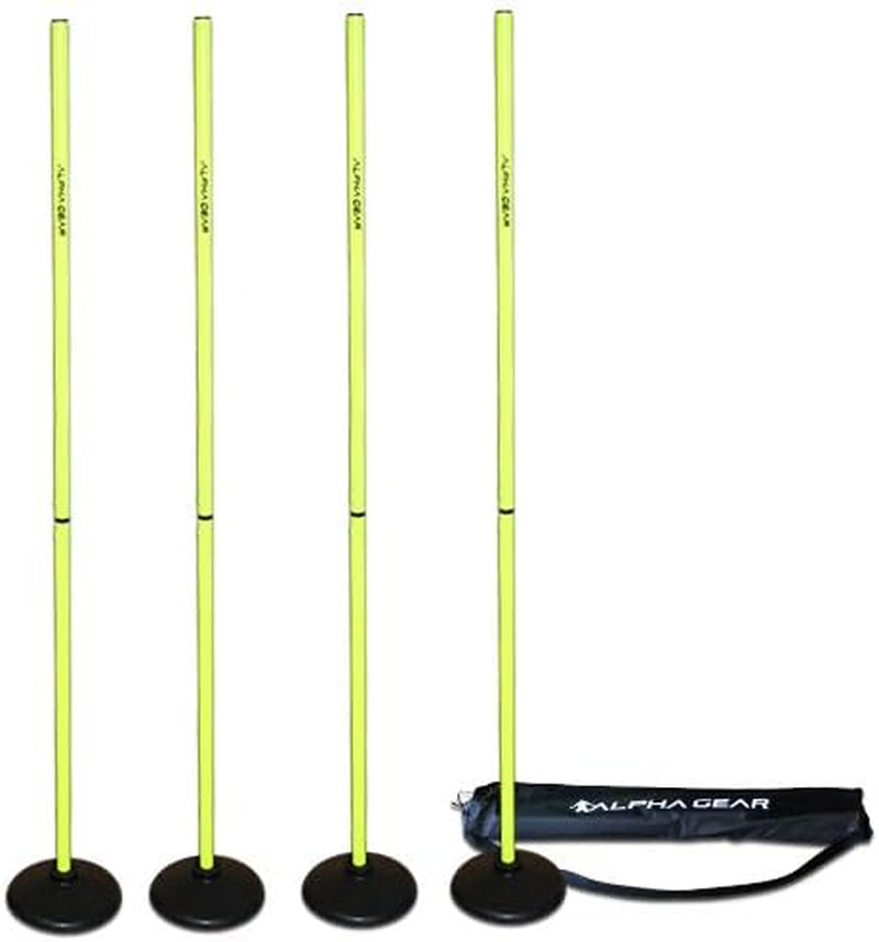 Alpha Gear Professional Indoor/Outdoor Turf Training Poles with Base and Connector System