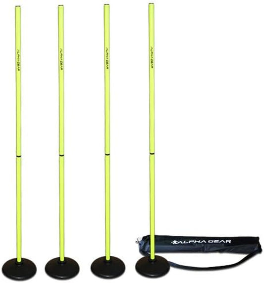 Alpha Gear Professional Indoor/Outdoor Turf Training Poles with Base and Connector System