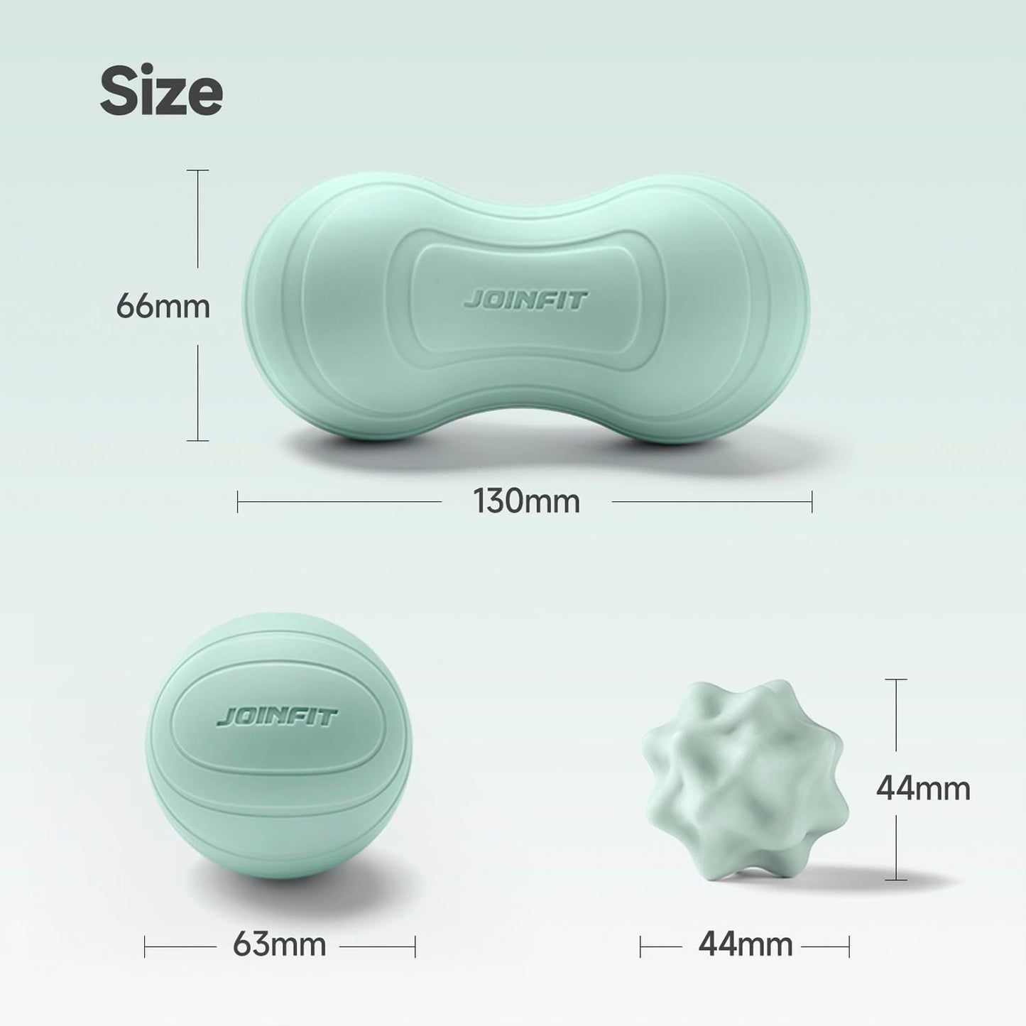 Professional Massage Ball Set for Trigger Point Therapy and Physical Rehabilitation, Includes Lacrosse Ball, Peanut Ball, and Spiky Ball with Carrying Bag (3-Piece Set)