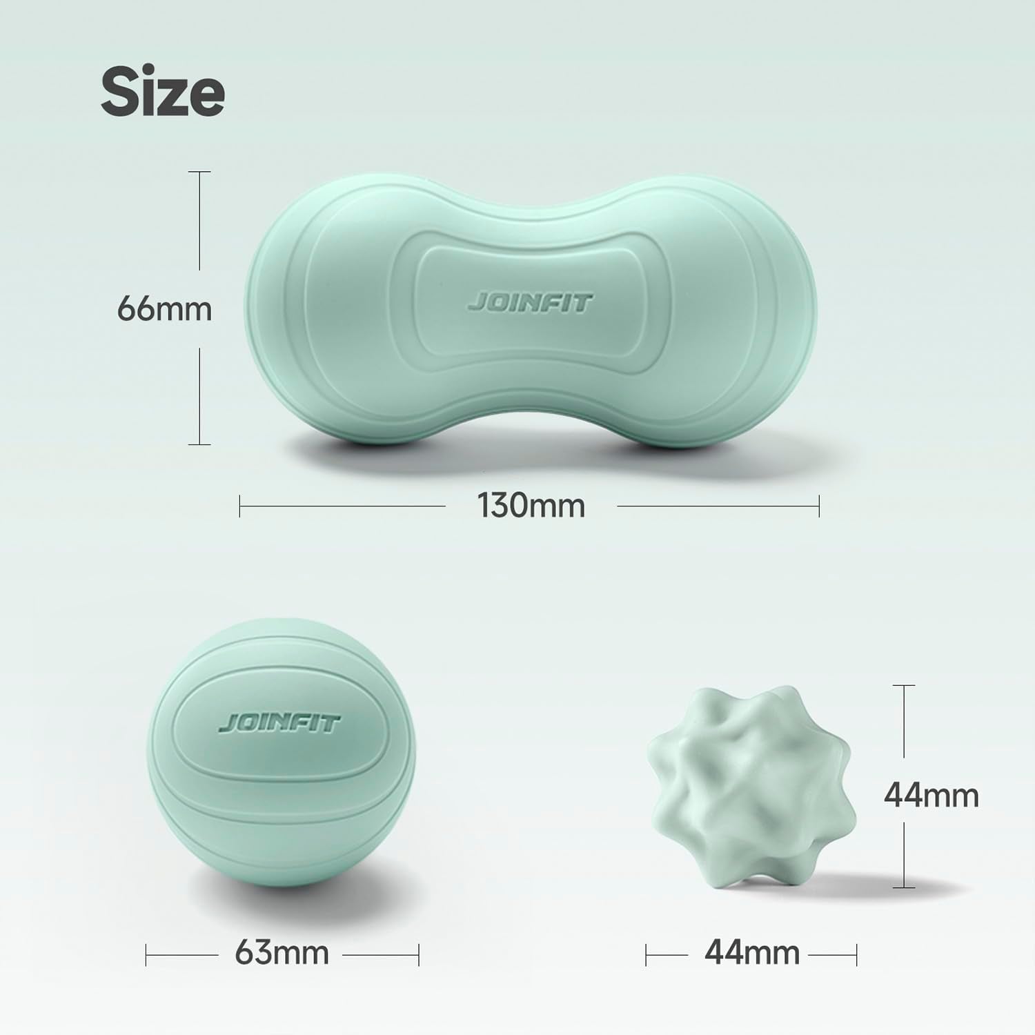Professional Massage Ball Set for Trigger Point Therapy and Physical Rehabilitation, Includes Lacrosse Ball, Peanut Ball, and Spiky Ball with Carrying Bag (3-Piece Set)