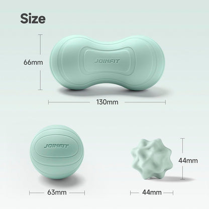 Professional Massage Ball Set for Trigger Point Therapy and Physical Rehabilitation, Includes Lacrosse Ball, Peanut Ball, and Spiky Ball with Carrying Bag (3-Piece Set)