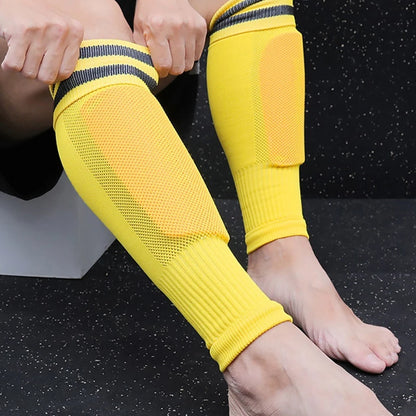 1Pair Football Sock Calf Sleeves Adult Knee Protection Sports Socks High Tube Breathable Soccer Leg Warmers Shin Guard