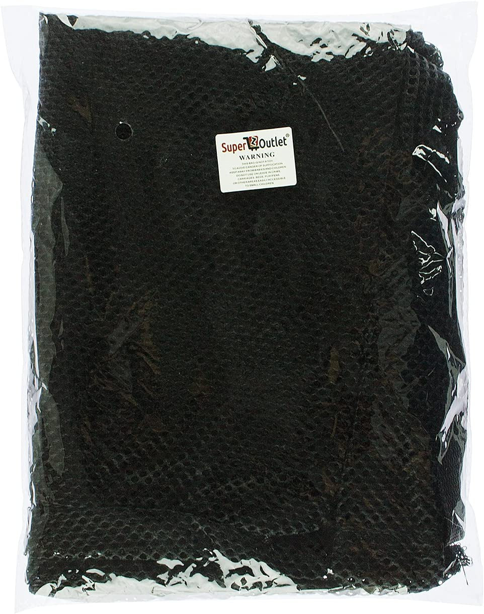 Extra Large Professional Sports Ball Bag with Drawstring Closure and Shoulder Strap - Black Mesh (30" x 40")