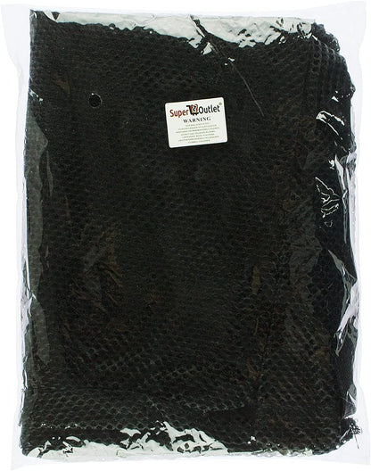 Extra Large Professional Sports Ball Bag with Drawstring Closure and Shoulder Strap - Black Mesh (30" x 40")
