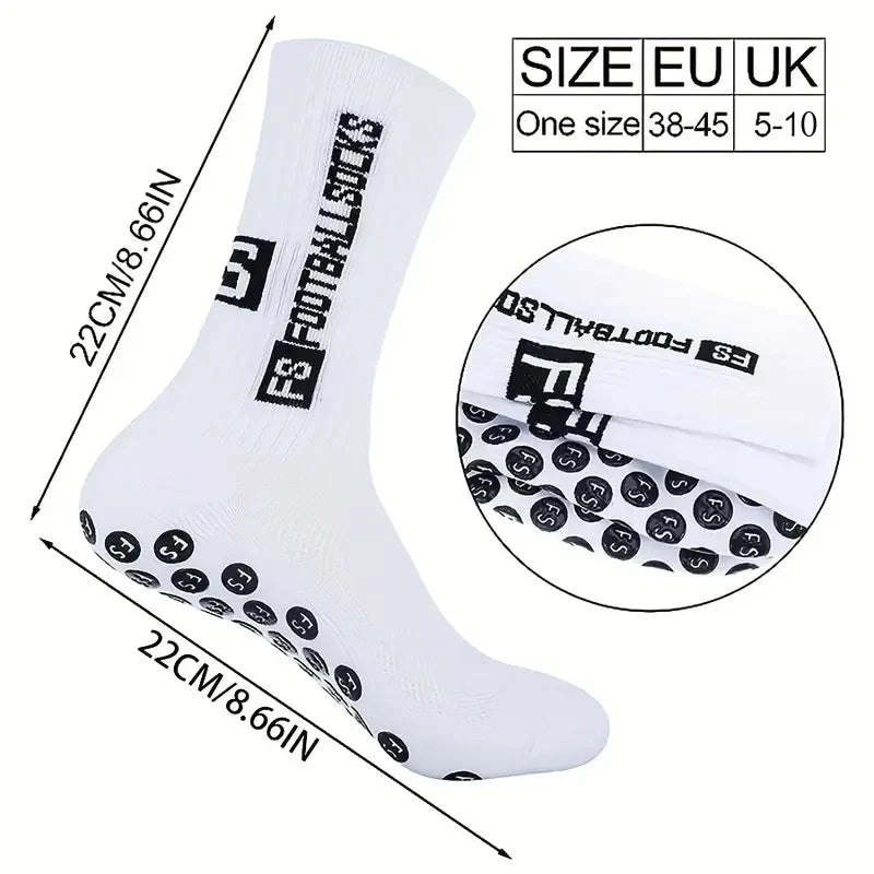 5 Pairs Non-Slip Football Socks Breathable Wear-Resistant Outdoor Sports Socks for Soccer, Rugby, Basketball, Running