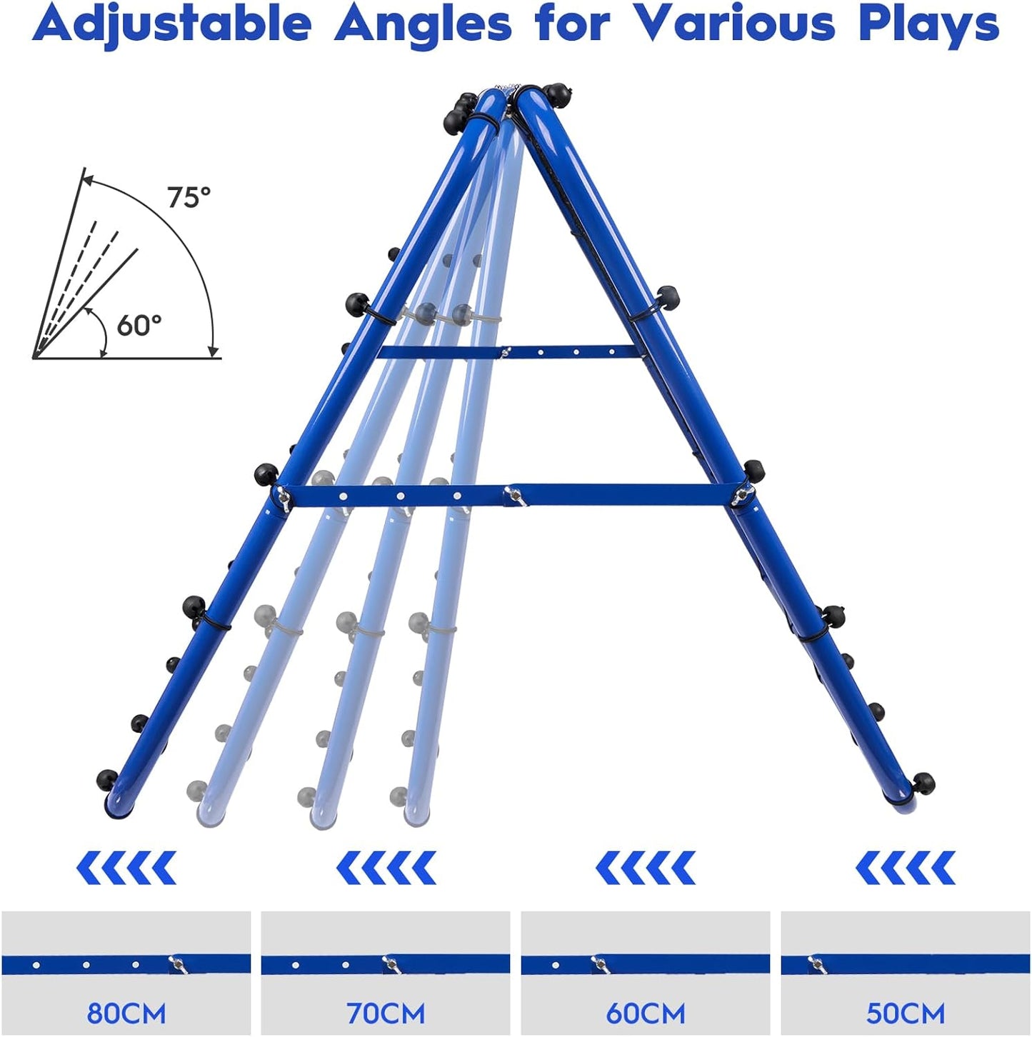 Adjustable Dual-Sided Rebounder Net with Target for Football, Baseball, Tennis, and Rugby - Durable Steel Frame Training Equipment