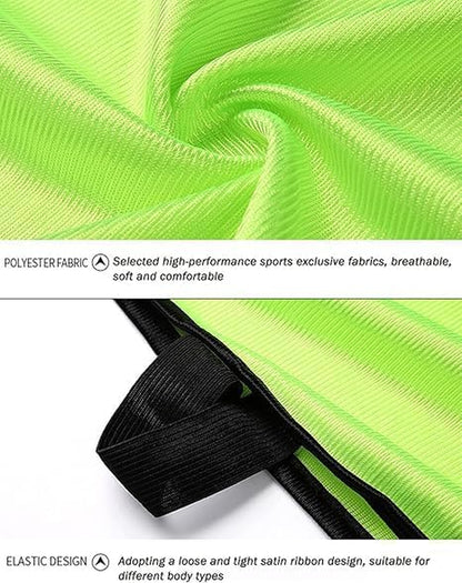 High Visibility Mesh Sports Training Bibs, 5-Pack Adult Sleeveless Practice Jerseys in Neon Green