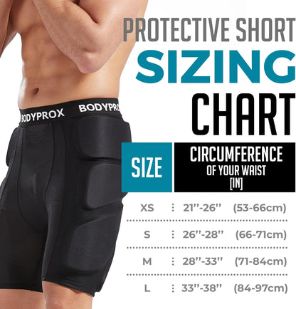 Protective Padded Shorts for Snowboarding, Skateboarding, and Skiing - 3D Hip, Butt, and Tailbone Protection