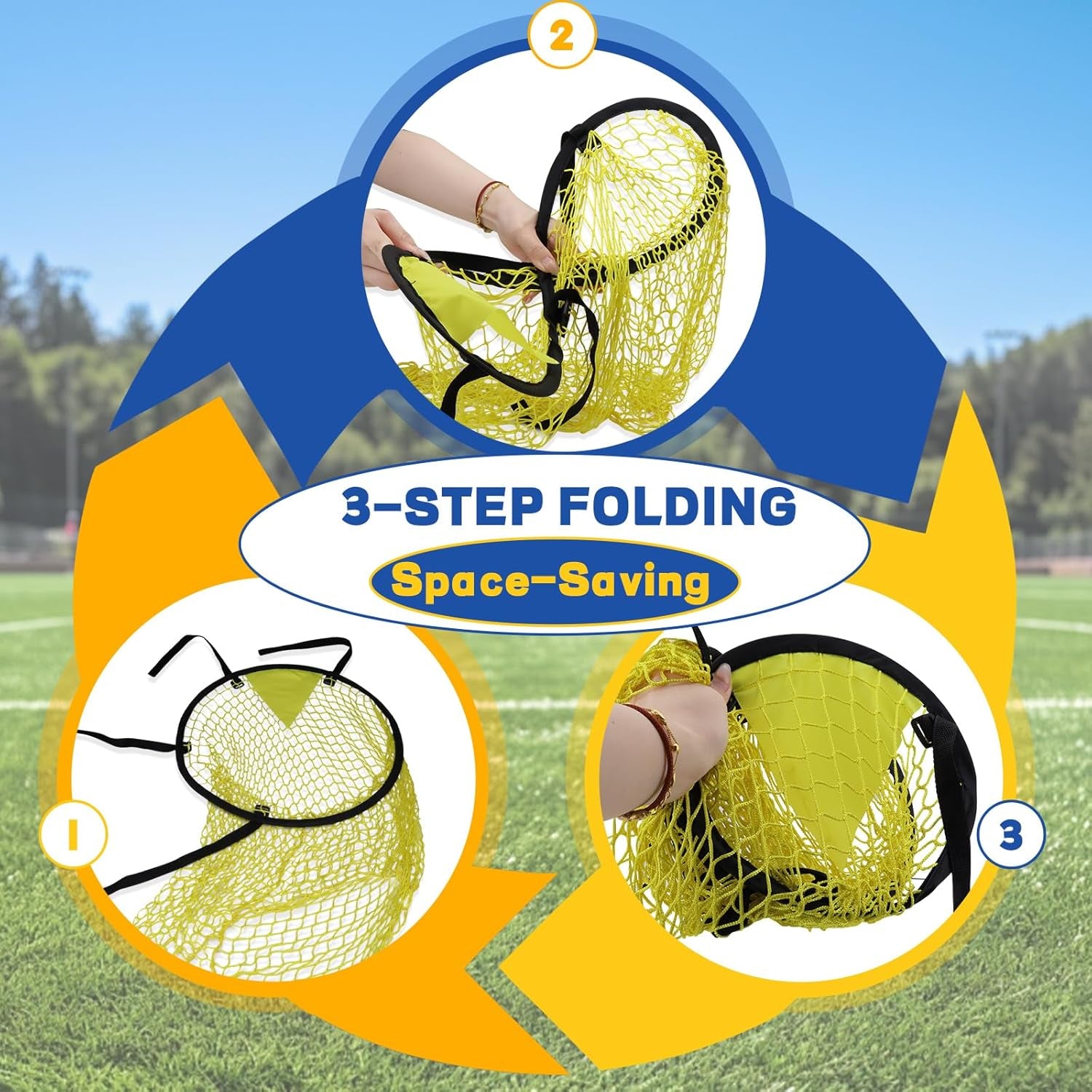 4-Piece Portable Yellow Soccer Goal Targets for Precision Shooting Practice, Easy Attachment and Storage for Home, Backyard, and Field Use