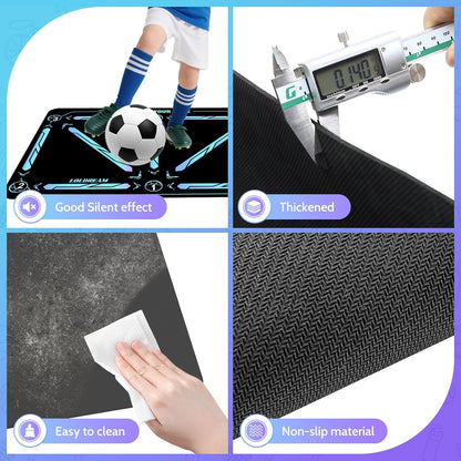 Professional Soccer Training Equipment: Versatile Training Mat with Instructional Video for All Skill Levels - Agility and Non-Slip Footstep Training Mat Ideal for Kids' Soccer Development