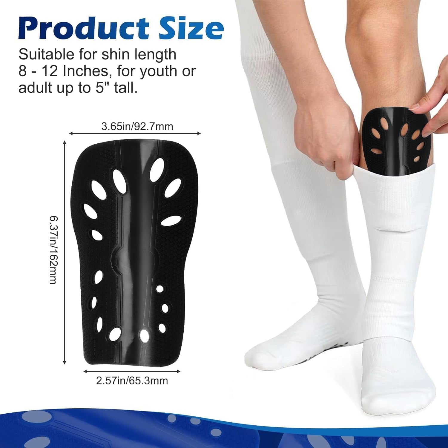 Professional Soccer Shin Guards - 2 Pairs of Lightweight and Breathable Calf Protective Gear for Adults and Youth