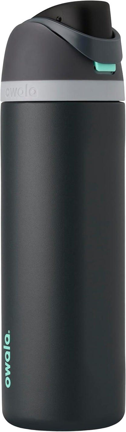 FreeSip 24oz Insulated Stainless Steel Water Bottle with Straw - Foggy Tide | Reusable, Leak-Proof, BPA-Free Double-Walled Design for Travel, Gym, Office, and School