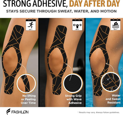 Premium Elastic Kinesiology Tape - Uncut 2-Roll Pack | Flexible, Breathable K Tape for Sports, Swimming, and Daily Workouts | Skin-Friendly with Long-Lasting Adhesion