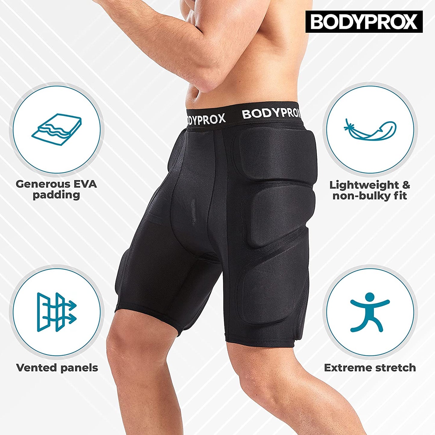 Protective Padded Shorts for Snowboarding, Skateboarding, and Skiing - 3D Hip, Butt, and Tailbone Protection