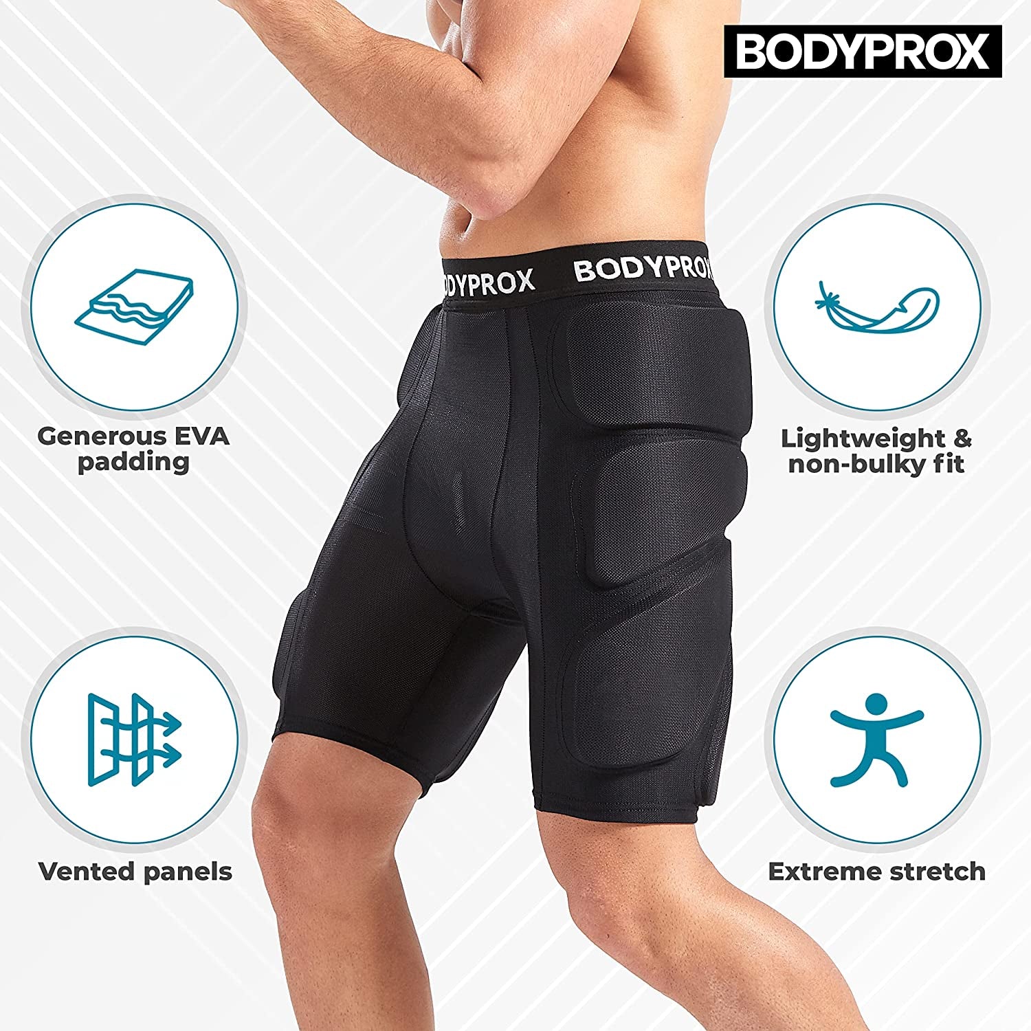 Protective Padded Shorts for Snowboarding, Skateboarding, and Skiing - 3D Hip, Butt, and Tailbone Protection